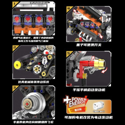 KAIYU KeeYee World K96215 Xếp hình lắp ráp ghép mô hình Động cơ Dodge V8