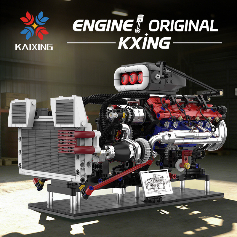 KAIYU KeeYee World K96219 Xếp hình lắp ráp ghép mô hình Động cơ tăng áp của Mỹ