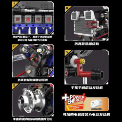 KAIYU KeeYee World K96219 Xếp hình lắp ráp ghép mô hình Động cơ tăng áp của Mỹ