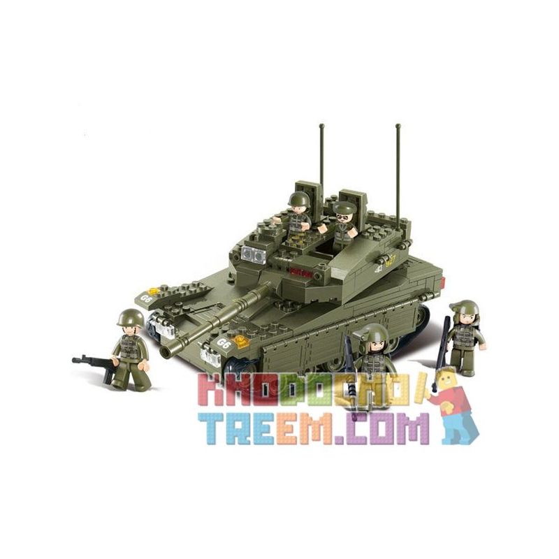 SLUBAN M38-B0305 B0305 0305 M38B0305 38-B0305 non Lego XE TĂNG bộ đồ chơi xếp lắp ráp ghép mô hình Military Army MERKAVA K1 TANK Quân Sự Bộ Đội 344 khối