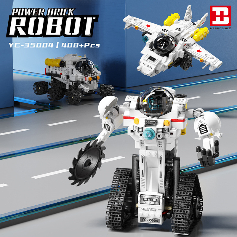 HAPPY BUILD PANGU YC-35004 Xếp hình lắp ráp ghép mô hình Robot lập trình chuyển đổi Space 3