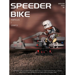 No license JD147 Speeder Bike Xếp hình lắp ráp ghép mô hình xe chạy quá tốc độ