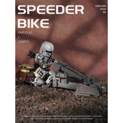 No license JD147 Speeder Bike Xếp hình lắp ráp ghép mô hình xe chạy quá tốc độ