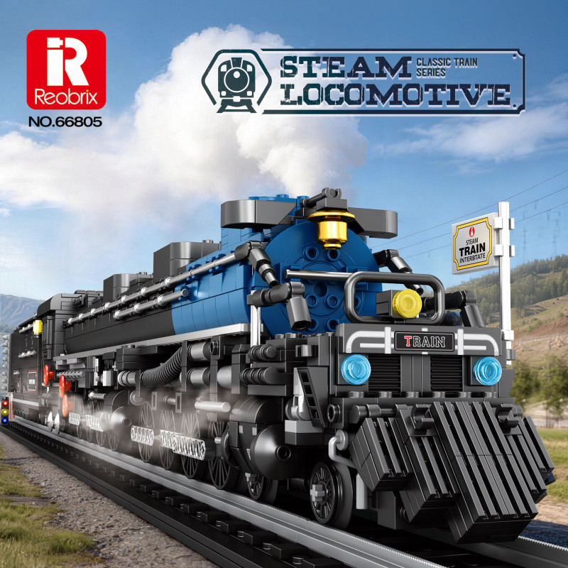 Reobrix 66805 Steam Locomotive Xếp hình lắp ráp ghép mô hình đầu máy hơi nước