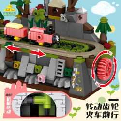 Reobrix KY81182 Xếp hình lắp ráp ghép mô hình 4 loại tàu vận hành bằng tay: Orange City Dream Tour, Lantau Walk, Pink Garden Star Tour và Yunjie Xiaozhu