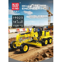 MouldKing 19023 GD655-6 Motor Grader Xếp hình lắp ráp ghép mô hình Máy chấm điểm kỹ thuật GD655-6