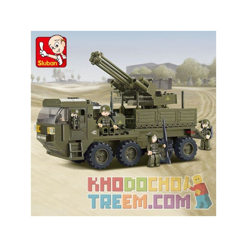 SLUBAN M38-B0302 B0302 0302 M38B0302 38-B0302 non  XE TẢI CHỞ SÚNG HẠNG NẶNG bộ đồ chơi xếp lắp ráp ghép mô hình Land Forces 2 Sức Mạnh Mặt Đất 306 khối