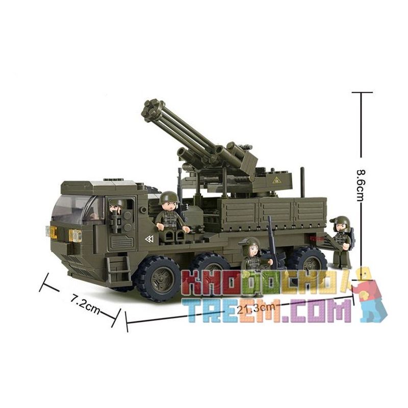 SLUBAN M38-B0302 B0302 0302 M38B0302 38-B0302 non  XE TẢI CHỞ SÚNG HẠNG NẶNG bộ đồ chơi xếp lắp ráp ghép mô hình Land Forces 2 Sức Mạnh Mặt Đất 306 khối