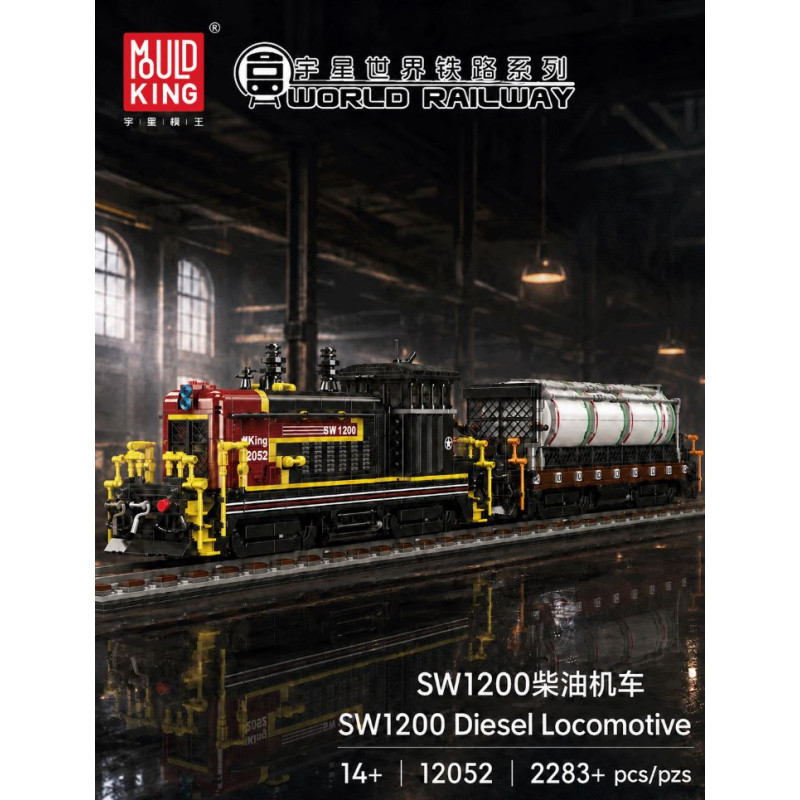 MouldKing 12052 SW1200 Diesel Locomotive Xếp hình lắp ráp ghép mô hình Đầu máy diesel SW1200