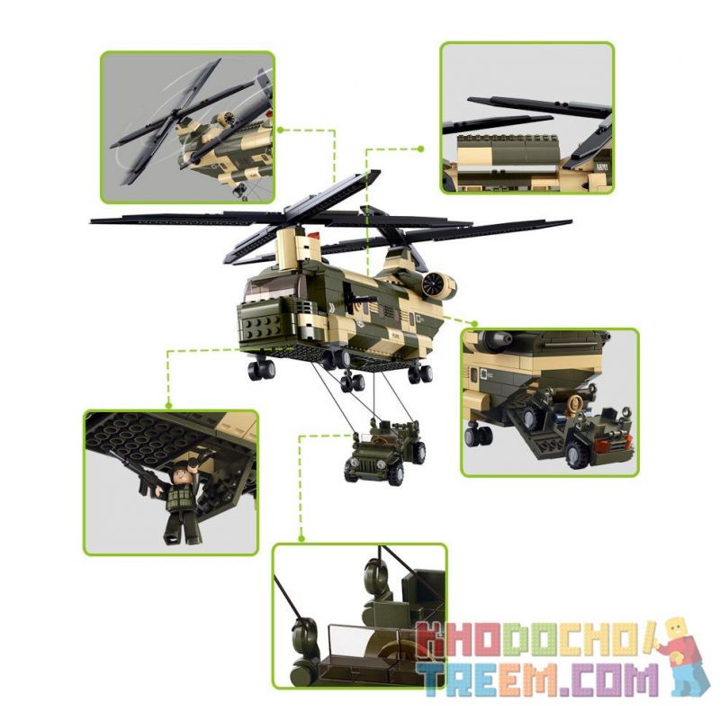 SLUBAN M38-B0508 B0508 0508 M38B0508 38-B0508 non  MÁY BAY VẬN TẢI QUÂN SỰ bộ đồ chơi xếp lắp ráp ghép mô hình Military Army Quân Sự Bộ Đội 520 khối