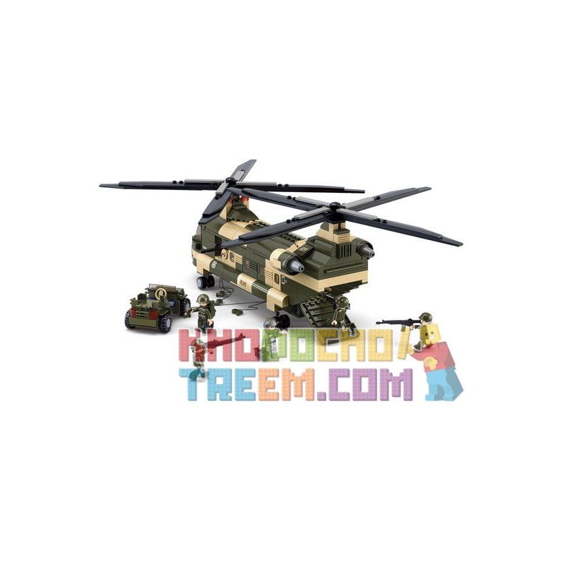 SLUBAN M38-B0508 B0508 0508 M38B0508 38-B0508 non  MÁY BAY VẬN TẢI QUÂN SỰ bộ đồ chơi xếp lắp ráp ghép mô hình Military Army Quân Sự Bộ Đội 520 khối