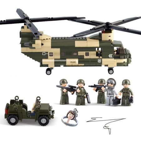 SLUBAN M38-B0508 B0508 0508 M38B0508 38-B0508 non  MÁY BAY VẬN TẢI QUÂN SỰ bộ đồ chơi xếp lắp ráp ghép mô hình Military Army Quân Sự Bộ Đội 520 khối