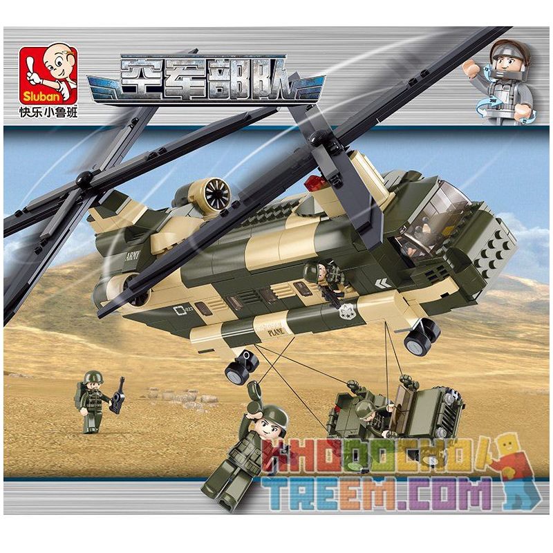 SLUBAN M38-B0508 B0508 0508 M38B0508 38-B0508 non  MÁY BAY VẬN TẢI QUÂN SỰ bộ đồ chơi xếp lắp ráp ghép mô hình Military Army Quân Sự Bộ Đội 520 khối