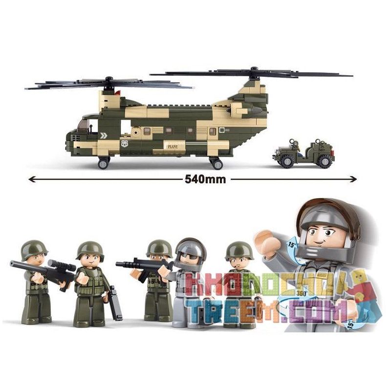SLUBAN M38-B0508 B0508 0508 M38B0508 38-B0508 non  MÁY BAY VẬN TẢI QUÂN SỰ bộ đồ chơi xếp lắp ráp ghép mô hình Military Army Quân Sự Bộ Đội 520 khối