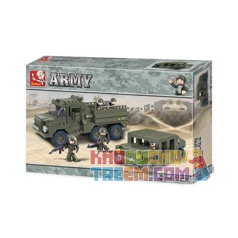 SLUBAN M38-B0306 B0306 0306 M38B0306 38-B0306 non  XE TẢI CHỞ QUÂN + HUMMER bộ đồ chơi xếp lắp ráp ghép mô hình Military Army ARMY RANGER Quân Sự Bộ Đội 379 khối