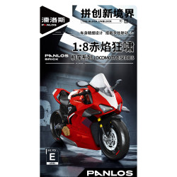 PanlosBrick inbrixx 672303 Xếp hình lắp ráp ghép mô hình Xe máy: Xe máy lửa đỏ hú 1:8