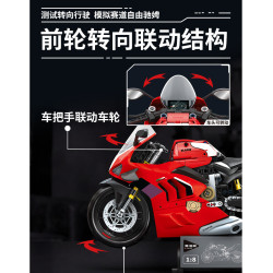 PanlosBrick inbrixx 672303 Xếp hình lắp ráp ghép mô hình Xe máy: Xe máy lửa đỏ hú 1:8