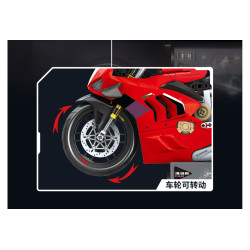 PanlosBrick inbrixx 672303 Xếp hình lắp ráp ghép mô hình Xe máy: Xe máy lửa đỏ hú 1:8