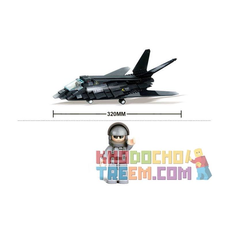 SLUBAN M38-B0108 B0108 0108 M38B0108 38-B0108 non  MÁY BAY TÀNG HÌNH bộ đồ chơi xếp lắp ráp ghép mô hình Military Army F117 Quân Sự Bộ Đội 209 khối