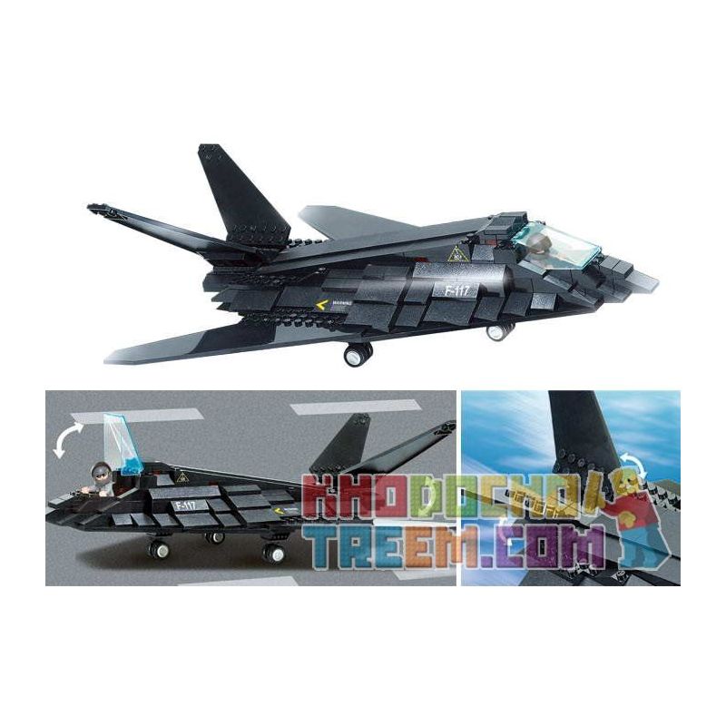 SLUBAN M38-B0108 B0108 0108 M38B0108 38-B0108 non  MÁY BAY TÀNG HÌNH bộ đồ chơi xếp lắp ráp ghép mô hình Military Army F117 Quân Sự Bộ Đội 209 khối