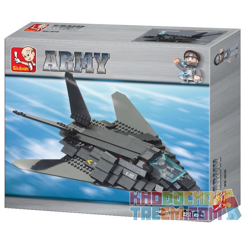 SLUBAN M38-B0108 B0108 0108 M38B0108 38-B0108 non  MÁY BAY TÀNG HÌNH bộ đồ chơi xếp lắp ráp ghép mô hình Military Army F117 Quân Sự Bộ Đội 209 khối