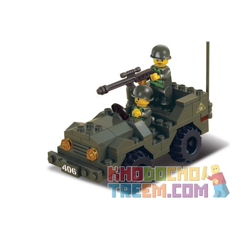 SLUBAN M38-B6000 B6000 6000 M38B6000 38-B6000 Xếp hình kiểu  MILITARY ARMY Ambulance Xe Cứu Thương Quân Sự 229 khối