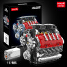 GISEGA G8911 Xếp hình lắp ráp ghép mô hình động cơ V8 tăng áp kép