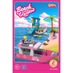 Qilivev Q6006 Qlife Xếp hình lắp ráp ghép mô hình bãi biển barbie