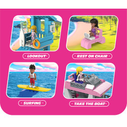 Qilivev Q6006 Qlife Xếp hình lắp ráp ghép mô hình bãi biển barbie