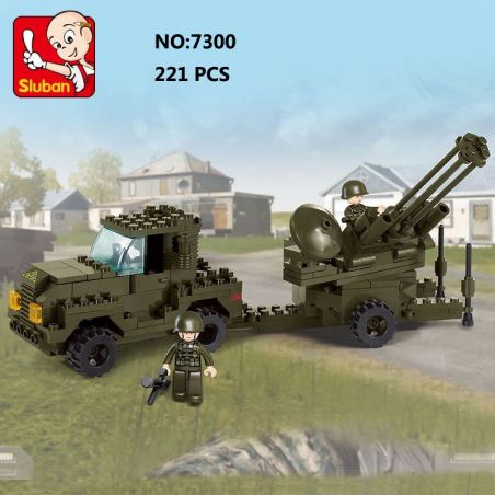 SLUBAN M38-B7300 B7300 7300 M38B7300 38-B7300 non  PHÁO PHÒNG KHÔNG bộ đồ chơi xếp lắp ráp ghép mô hình Military Army Quân Sự Bộ Đội 221 khối