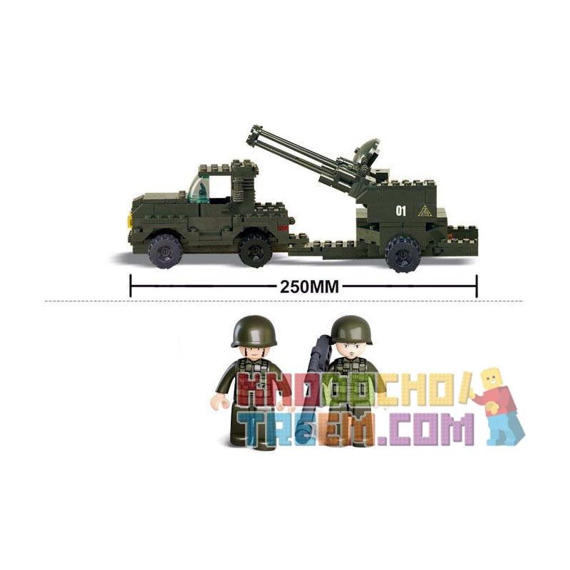 SLUBAN M38-B7300 B7300 7300 M38B7300 38-B7300 non  PHÁO PHÒNG KHÔNG bộ đồ chơi xếp lắp ráp ghép mô hình Military Army Quân Sự Bộ Đội 221 khối