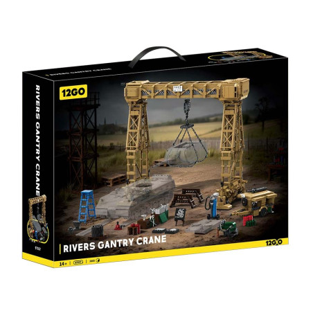 12GO 97037 Rivers Gantry Crane Xếp hình lắp ráp ghép mô hình Sự bùng nổ kính thiên văn Risfer của Đức trong Thế chiến thứ hai