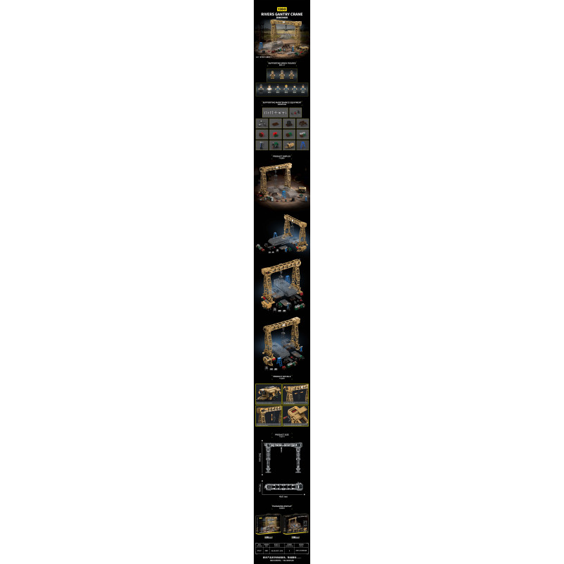 12GO 97037 Rivers Gantry Crane Xếp hình lắp ráp ghép mô hình Sự bùng nổ kính thiên văn Risfer của Đức trong Thế chiến thứ hai