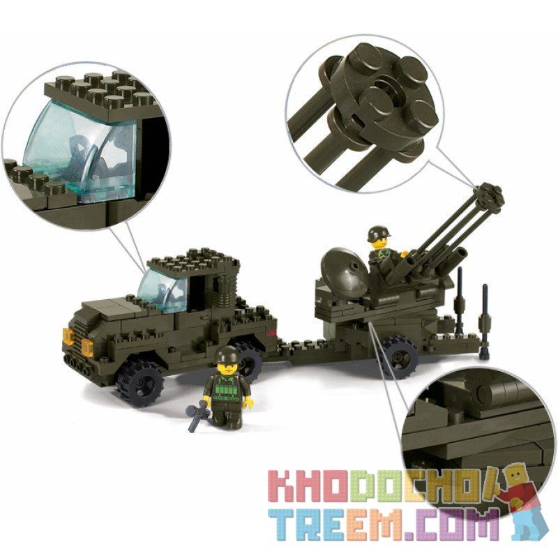 SLUBAN M38-B7300 B7300 7300 M38B7300 38-B7300 non  PHÁO PHÒNG KHÔNG bộ đồ chơi xếp lắp ráp ghép mô hình Military Army Quân Sự Bộ Đội 221 khối