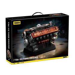 12GO 95009 T34-V2 Tank Engine Xếp hình lắp ráp ghép mô hình Động cơ xe tăng T34-V2 của Liên Xô