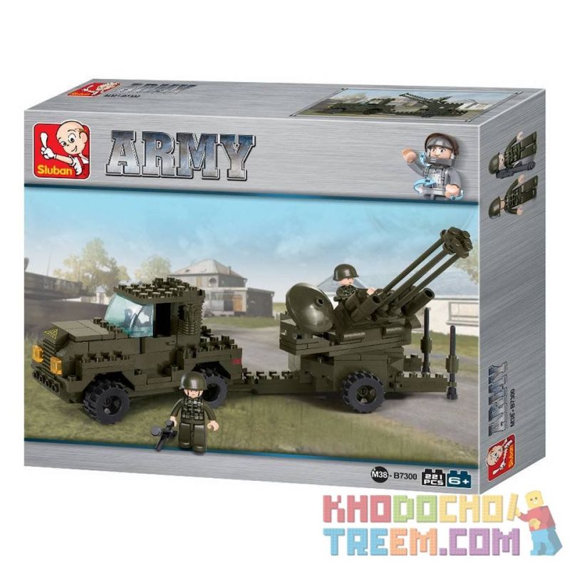 SLUBAN M38-B7300 B7300 7300 M38B7300 38-B7300 non  PHÁO PHÒNG KHÔNG bộ đồ chơi xếp lắp ráp ghép mô hình Military Army Quân Sự Bộ Đội 221 khối
