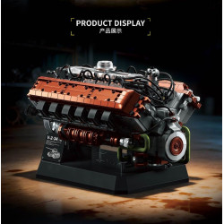 12GO 95009 T34-V2 Tank Engine Xếp hình lắp ráp ghép mô hình Động cơ xe tăng T34-V2 của Liên Xô