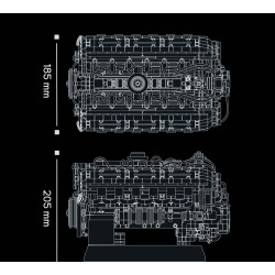 12GO 95009 T34-V2 Tank Engine Xếp hình lắp ráp ghép mô hình Động cơ xe tăng T34-V2 của Liên Xô