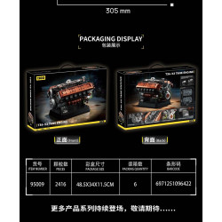 12GO 95009 T34-V2 Tank Engine Xếp hình lắp ráp ghép mô hình Động cơ xe tăng T34-V2 của Liên Xô