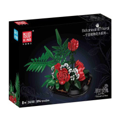 MouldKing 24130 Emerald Leaf Rose Xếp hình lắp ráp ghép mô hình hoa hồng ngọc lục bảo