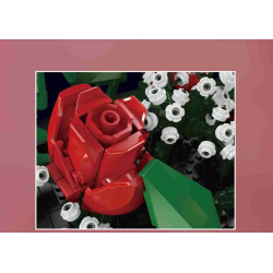 MouldKing 24130 Emerald Leaf Rose Xếp hình lắp ráp ghép mô hình hoa hồng ngọc lục bảo
