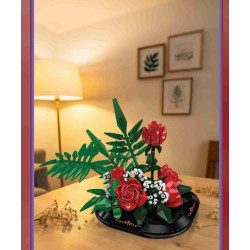 MouldKing 24130 Emerald Leaf Rose Xếp hình lắp ráp ghép mô hình hoa hồng ngọc lục bảo