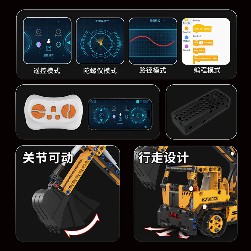 KAIYU KeeYee World K96197 Xếp hình lắp ráp ghép mô hình Xe công trình 5 trong 1