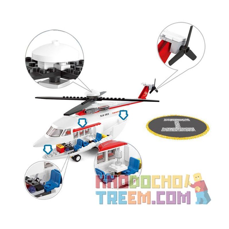 SLUBAN M38-B0363 B0363 0363 M38B0363 38-B0363 non  TRỰC THĂNG CÁ NHÂN bộ đồ chơi xếp lắp ráp ghép mô hình City AVIATION Thành Phố 259 khối
