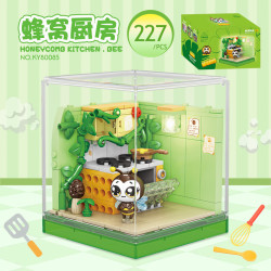 KAZI GBL BOZHI KY80085 Xếp hình lắp ráp ghép mô hình 6 loại Thế giới côn trùng dễ thương: Phòng tắm hoa, Bếp tổ ong, Phòng học bếp, Phòng trà lá sen, Phòng ngủ gốc cây, Phòng khách lỗ cây