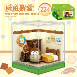 KAZI GBL BOZHI KY80088 Xếp hình lắp ráp ghép mô hình 6 loại Thế giới côn trùng dễ thương: Phòng tắm hoa, Bếp tổ ong, Phòng học bếp, Phòng trà lá sen, Phòng ngủ gốc cây, Phòng khách lỗ cây