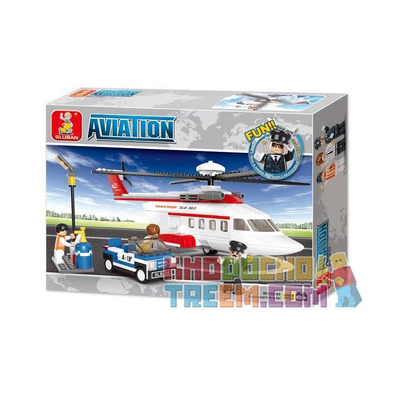 SLUBAN M38-B0363 B0363 0363 M38B0363 38-B0363 non  TRỰC THĂNG CÁ NHÂN bộ đồ chơi xếp lắp ráp ghép mô hình City AVIATION Thành Phố 259 khối