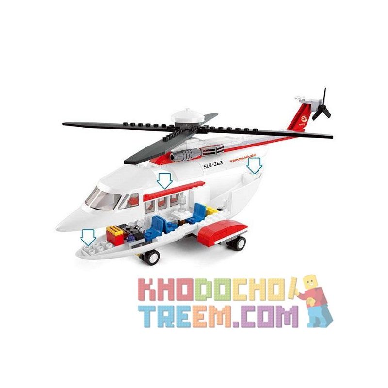 SLUBAN M38-B0363 B0363 0363 M38B0363 38-B0363 non  TRỰC THĂNG CÁ NHÂN bộ đồ chơi xếp lắp ráp ghép mô hình City AVIATION Thành Phố 259 khối