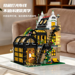JIESTAR 89155 Xếp hình lắp ráp ghép mô hình Chợ góc châu Âu