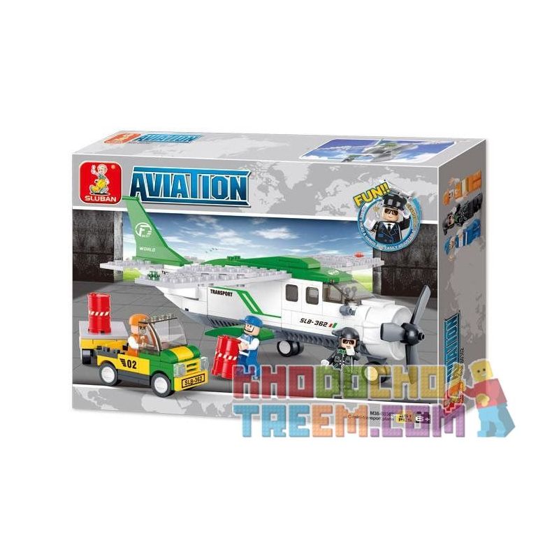 SLUBAN M38-B0362 B0362 0362 M38B0362 38-B0362 non  MÁY BAY VẬN TẢI CÁNH QUẠT NHỎ bộ đồ chơi xếp lắp ráp ghép mô hình City AVIATION Thành Phố 251 khối